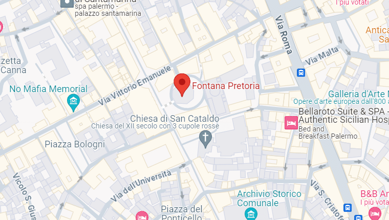 Mappa google maps Fontana Pretoria Palermo