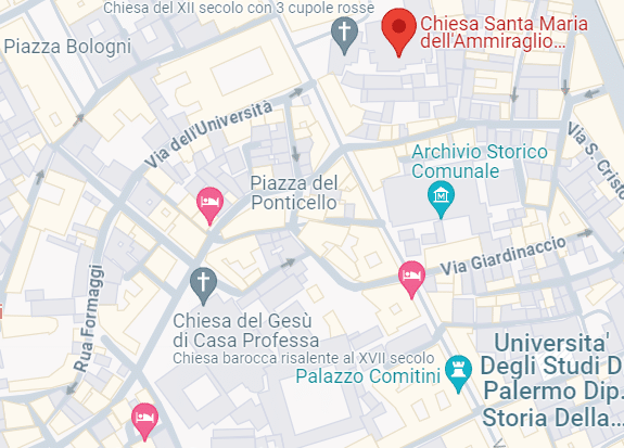 Mappa Chiesa della Martorana Palermo